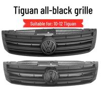 Compatible Grille for 2010-2017 Volkswagen Tiguan: Black Warrior Style Front Bumper Face Modification black