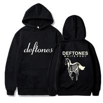 Deftones White Pony Hoodie Black Skeleton Horse Nu Metal Band Sweatshirt 90s Grunge Unisex Streetwear Pullover XL black