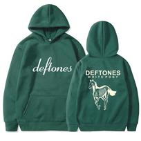Deftones White Pony Hoodie Black Skeleton Horse Nu Metal Band Sweatshirt 90s Grunge Unisex Streetwear Pullover 3XL black