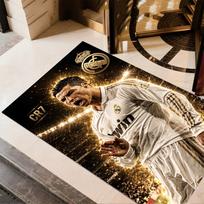Real Madrid Cr7 Šventės Grindų Kilimėlis Dizainas Miegamiesiems Žaidimų Kambariams Virtuvės Įėjimui Neslystantis Kilimas Dekoravimui Biurams Gimtadienio/Kalėdų Dovana 60cmx90cm