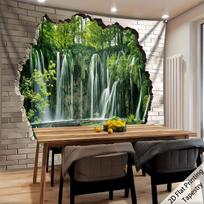 VIKAMA Illusion Waterfall Tapestry Which Has Added A Refreshing Immersive Vibe For Home Office Guesthouse And Relaxation Space 74x94cm(29x37in) white
