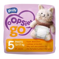 Sauskelnės-kelnaitės Grite OOPSIES go, 5 dydis, 12 - 17 kg, 20 vnt.