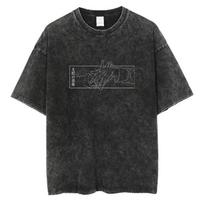 Anime Jujutsu Kaisen Marškinėliai Vintage skalauti marškinėliai Harajuku Oversize medvilniniai marškinėliai Medvilniniai madingi gatvės drabužiai Unisex viršus XL black