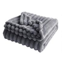 Pūkuotas pledas, minkštas, storas, burbuliukų pledas, jaukus, šiltas, dryžuotas pliušinis pledas sofai, lovai, miegamajam, svetainei, žiemos naudojimui 100x150cm