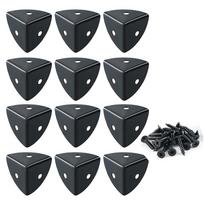 Saugos apsauginis kraštas Kampų apsauga su varžtais Medinis dėklas 12 vnt. 2,5*2,5*2,5 cm Juoda Auksinė Stalo dekoracija black