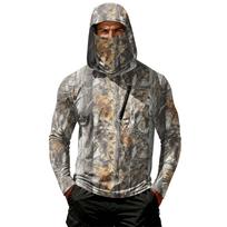 Men's Casual Hooded Long Sleeve Top L black