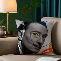 S-Salvador Dali Pillow Case Short Plush Print Cushion Cover Square Throw Pillow Covers Sofa Home Decor Peach skin 30*30(CM)-1Pcs gray