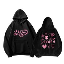Stray Kids Do It Album Hoodie Fleece Lined Pullover Sweatshirt K-Pop Concert Tour Merch Casual Graphic Print Winter Warm Hooded Outerwear Women Men S black