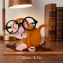 Hand Coated Multi-color Paint Finish Desk Top Glasses Display Stand monkey orange