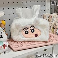 Crayon Shin-chan My Melody Tissue Box Napkin Storage Box Desktop Organizer Home Office Car Storage Supplies Napkin Holder Box gray