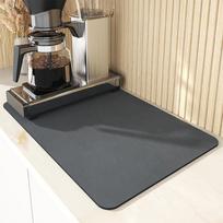 Heat-Resistant Kitchen Draining Mat – Quick-Dry, Water-Absorbent, Easy-Clean Coaster for Dishes & Countertops 20*30cm Second Gen Diatom Mud black