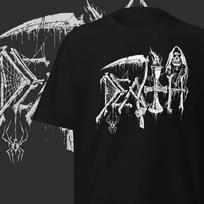 Unisex Adult Casual Graphic Death Metal Grim Reaper Graphic T-Shirt... M gray