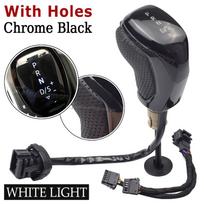 For VW Golf 6 Jetta MK5 MK6 Tiguan Polo Octavia CC Scirocco LED Synchronize electronic display Gear Shift Knob Lever Handball Black-Holes-WHITE black
