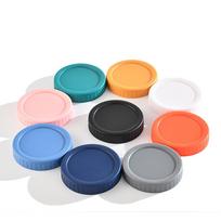 Daugiaspalviai PP plastikiniai stiklainių dangteliai su silikoniniu žiedu 86mm; Gray orange