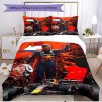 3pcs Duvet Cover Set (1*Duvet Cover + 2*Pillowcase, Without Core), Red Bull Racing Print Soft All‑Season Bedding Set, Home Bedroom Decor Gift 140cmx200cm