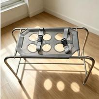 Movable Rolling Fixed Pet Grooming Hammock 6-Hole Cat Bathing Restraint Rack  Grooming Supplies No Wheels Grey