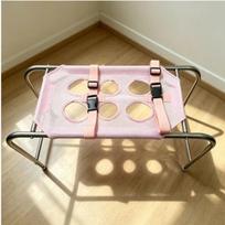 Movable Rolling Fixed Pet Grooming Hammock 6-Hole Cat Bathing Restraint Rack  Grooming Supplies No Wheels Pink