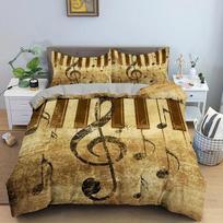 Music Bedding Set Piano Keyboard Music Note Duvet Cover Queen Size Bed Linen Comforter Microfiber Guitar Polyester Bedding Sets 135x200cm 2pcs