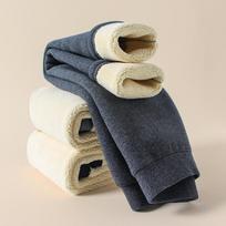 Girls' Extra Thick Fleece-Lined White Leggings - Autumn/Winter One-Piece Pants for Kids 150 cm gray