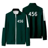 Squid Game Coat Jacket Sport 456 Netflix Kdrama Inspired Vibrant Blue And Green Mens Outerwear 5XL black