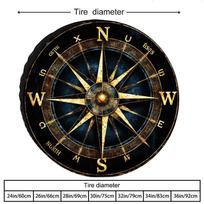 Retro Compass Navigation Spare Tire Cover for RV SUV Truck Outdoor Waterproof Protection 14inch