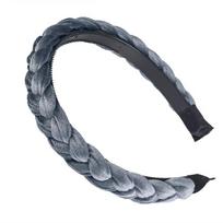 Thin twist braided headband cross plastic toothed non-slip headband solid color hair accessories wholesale multi-color optional black