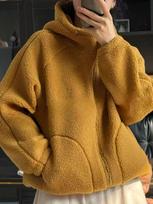 Women's Winter Fleece Hooded Jacket - Thick, Warm, Loose College Style Coat with Plus Velvet Lining Large brown