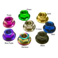 M5 M6 M8 M10 M12 M14 Titanium Flange Nuts Din6923 Ti6Al4V Alloy For Bicycle Bike Motorcycle Car Rear Axle Spacer Nut engine axis M5x0.8 juoda