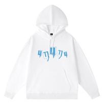 Mens Fall Winter Fleece Hooded Sweatshirt Loose Casual Printed Pullover Top M