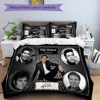 3pcs singer Cliff Richard pattern bedding set duvet cover set includes duvet cover &pillowcases, perfect all season bedroom decoration & gift 140cmx200cm