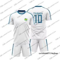 Captain Tsubasa Anime Cosplay Print Men's T-shirt+Shorts Sets Sports Suit Quick-Drying Football Jersey Casual Kids/Adult Clothes 150