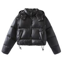 Womens Short Hooded Puffer Jacket Warm Cotton Coat Casual Winter Outerwear S