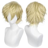 Trumpa Juoda Vyriška Sintetinė Perukas Cosplay Helovino Kalėdų Renginio Kostiumų Šventės Juodas Vyriškas Perukas Vyrams Moterims Anime Cosplay beige