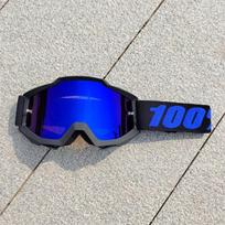 100%Motorcycle goggles, percentage-rated helmet, off-road goggles, mountain bike goggles, downhill goggles, ski goggles, motorcycle eyewear Black frame blue lens（3