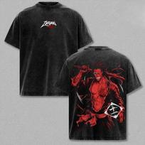 BLEACH Zaraki Kenpachi Retro T Shirt Manga Graphic Vintage Washed T-shirt Men Women Clothing Oversized 100% Cotton Tees Clothes 3XL black