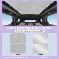 For Volkswagen Tiguan 5N MK1 2009~2016 2012 Car Roof Sunshade Electrostatic Adsorption Sunroof Sunshade Skylight Blind Shading Suede Gray 2PCS