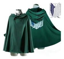 Anime Attack on Titan Cloak Shingeki No Kyojin Scouting Legion Cosplay Costume Green Cape Mens Clothes Women Halloween Christmas M(height155-165cm&Attack on Titan