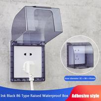 Lipnus lizdas, atsparus vandeniui, plastikinis elektros kištuko dangtelio apsauginis lizdas Black Large