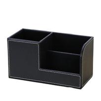 Multi-functional PU Leather Desk Organizer High-end Desktop Stationery Storage Box  School Supplies juoda