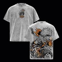 My Hero Academia Bakugou Katsuki T Shirt Anime Gothic Y2k Washed T-shirt For Men Clothing Summer Short Sleeve Cotton Tees Tops M