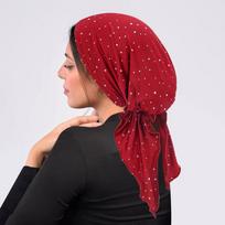 Lightweight Pre-tied Head Scarf Breathable Stretchy Turban Cap Stylish Chemo Headwear  Daily Wear black