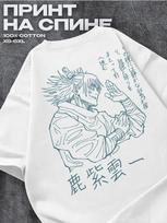 Kashimo anime print T-shirt (back print) 2XL gray