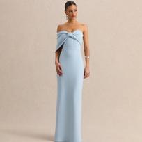Bow Bustier Evening Gown Sexy Slim Backless Slit Dress Women S
