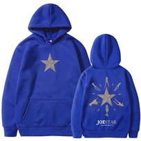 Anime Jojo Bizarre Adventure Johnny Joestar STEEL BALL RUN Hoodies Men Women Clothing Fashion Pullovers Long Sleeves Sweatshirts M blue