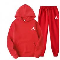 Winter Casual Hooded Tracksuit Set Men Women Fleece Lined Long Sleeve Sportswear S