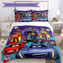 3pcs Batwheels Bedding Set Duvet Cover Closure Includes 1 Duvet Cover & 2 Pillowcases, Soft and Comfortable for All Seasons. 140cmx210cm