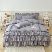 French Ruffle Cotton Duvet Cover Set King QUEEN DOUBLE SINGLE Bed Linen Set 160x220cm