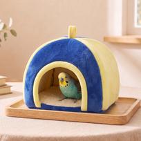 Thick Velvet Parrot Fleece Warm Nest Sherpa Inner Liner Soft Skin-Friendly Small Bird Winter House Rounded Door Opening L
