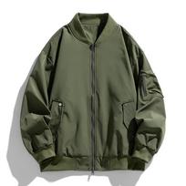 Men's Retro American Workwear Pilot Jacket - Trendy, Loose-Fit Baseball Jacket for Spring & Autumn 2024 3XL black