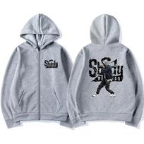 Rapper Eminem Slim Shady Music Rap Fashion Zip Up Hoodie Hip Hop Oversized Hooded Zipper Sweatshirt Casual Streetwear Coats Male L white